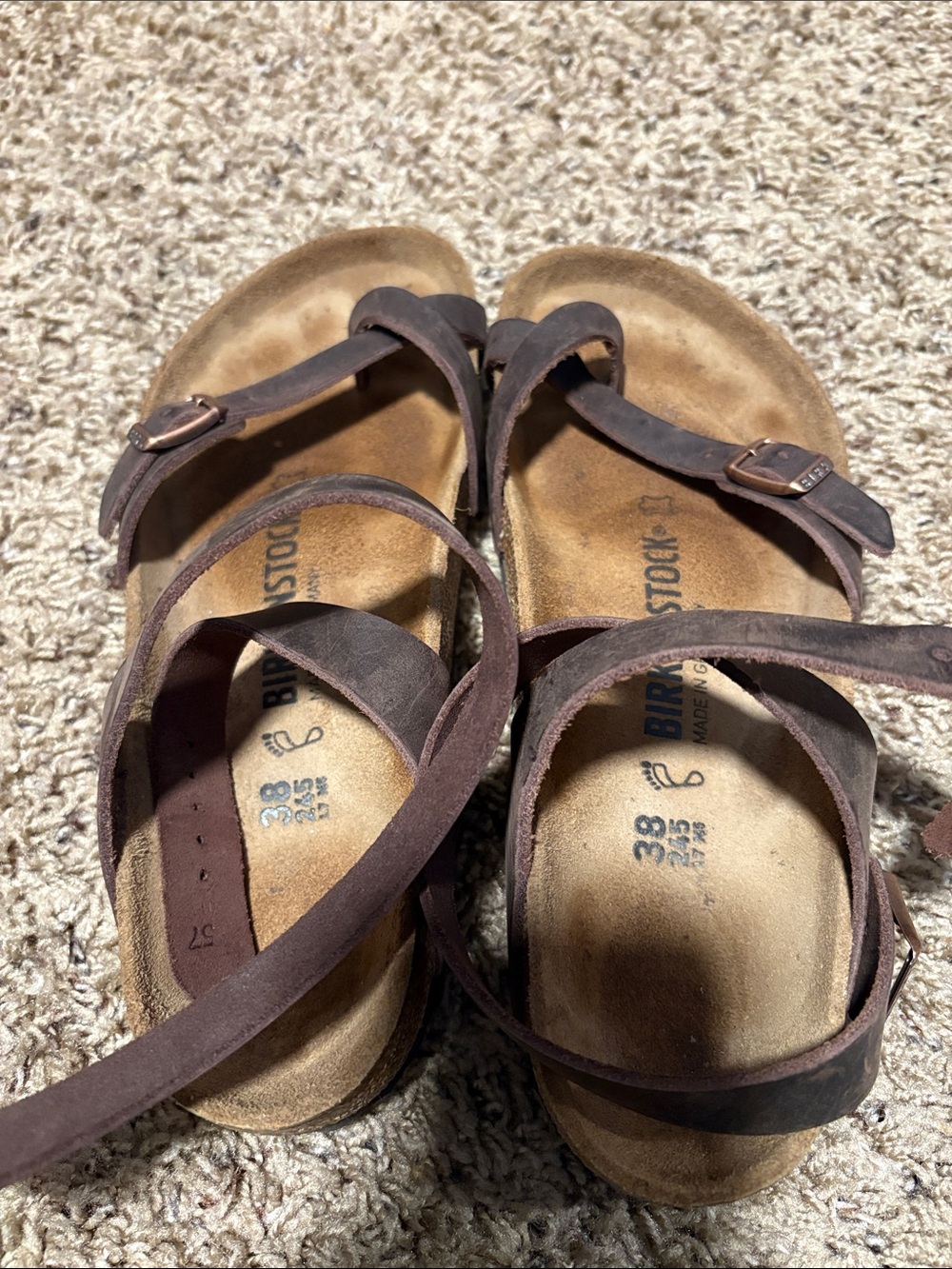 Birkenstock Dark Brown Leather Wrap Sandals 38 - Picture 2 of 6